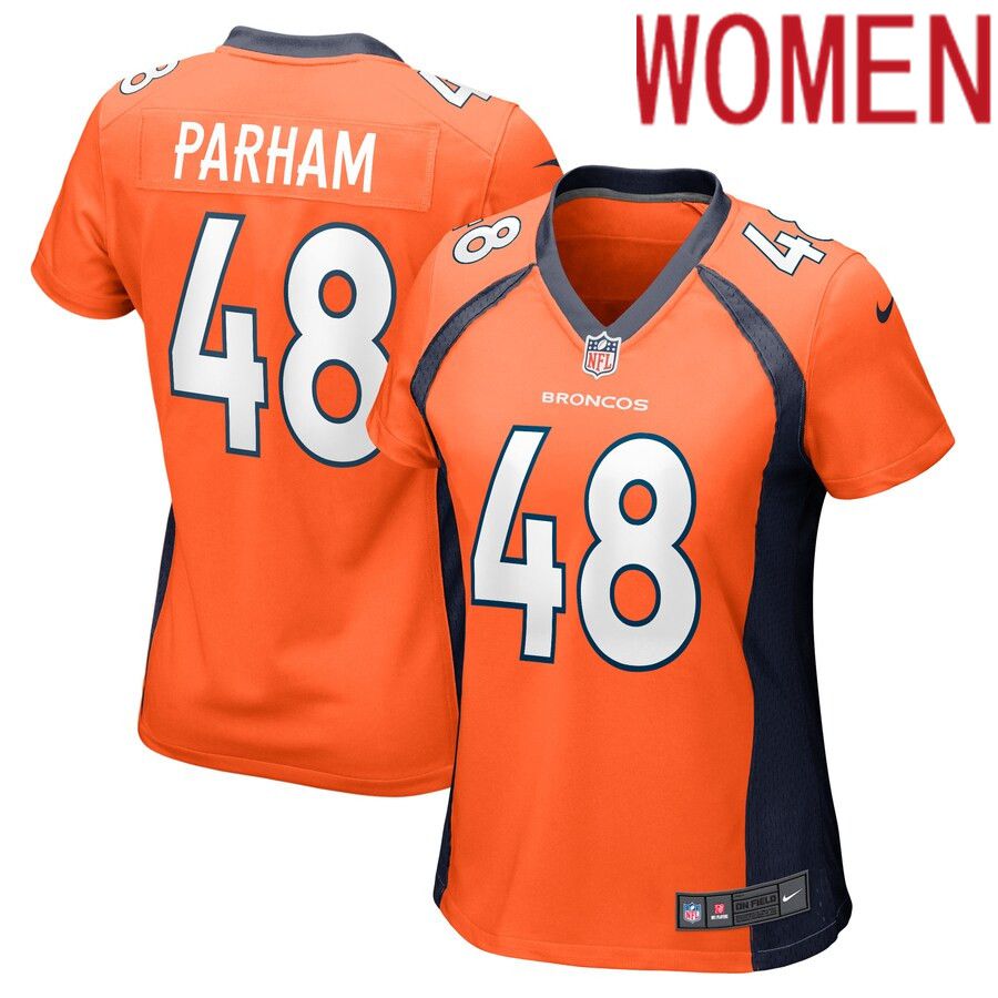 Women Denver Broncos #48 Dylan Parham Nike Orange Game Player NFL Jersey->women nfl jersey->Women Jersey